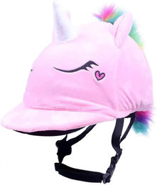 Produktbild von QHP Reithelm-Bedeckung Einhorn Rosa Bunt aus Polyester