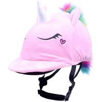 Produktbild von QHP Reithelm-Bedeckung Einhorn Rosa Bunt aus Polyester