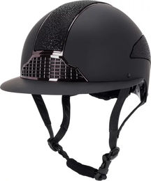 QHP Reithelm Detroit mit Polovisier Schwarz Unisex 55/57 cm – Bild 1 von 2