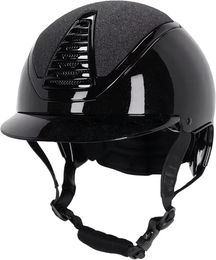 QHP Reithelm Glendale Schwarz mit Glitzereffekt Größe 51-55 cm – Bild 1 von 1