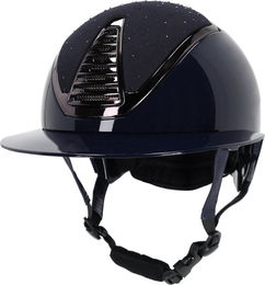 QHP Reithelm Memphis Polovisier aus Kunststoff in Schwarz oder Marine Größe 55/57 – Bild 1 von 2