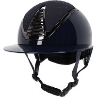 Produktbild von QHP Reithelm Memphis Polovisier aus Kunststoff in Schwarz oder Marine Größe 55/57