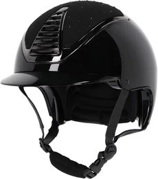 QHP Reithelm Memphis Schwarz mit Strasssteinen Größe 51-55 cm – Bild 1 von 1