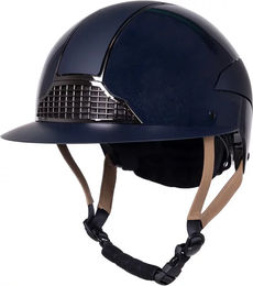 QHP Reithelm Miami Polo Visor Unisex Sicherheitsschutz aus Kunststoff Schwarz Blau CE-zertifiziert – Bild 1 von 5