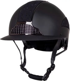 QHP Reithelm Ohio mit Polovisier Schwarz Unisex Größe 55-57 – Bild 1 von 6