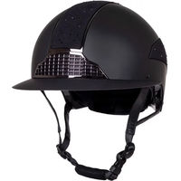 Produktbild von QHP Reithelm Ohio mit Polovisier Schwarz Unisex Größe 55-57
