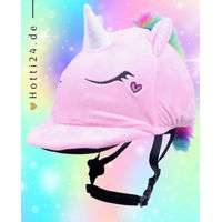 Produktbild von QHP Reithelm Überzug Einhorn Rosa Bunt aus Polyester