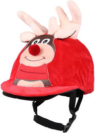 Produktbild von QHP Reithelm Überzug Elfe Noël für Kinder aus Polyester in Schwarz und Rot