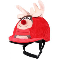 Produktbild von QHP Reithelm Überzug Elfe Noël für Kinder aus Polyester in Schwarz und Rot