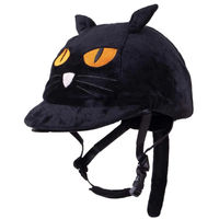 Produktbild von QHP Reithelm Überzug Halloween Cat für Kinder in Orange und Schwarz