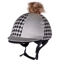 Produktbild von QHP Reithelm-Überzug Omaha Helmhaube aus Polyester Unisex in Beige und Grau