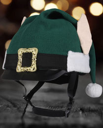 Produktbild von QHP Reithelm Überzug Weihnachten Wichtel Grün aus Polyester Einheitsgröße