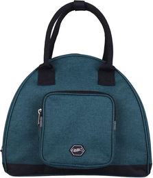 QHP Reithelmtasche aus wasserabweisendem Polyester in Dunkelgrün – Bild 1 von 7