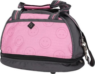 QHP Reithelmtasche Collection wasserabweisend aus Polyester in Rosa – Bild 1 von 2