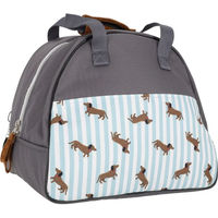 Produktbild von QHP Reithelmtasche Stable Buddy Dachshund aus Cord in Grau