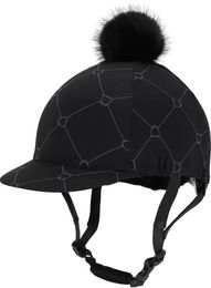 QHP Reithelmüberzug Liora Schwarz aus Polyester Unisex – Bild 1 von 11
