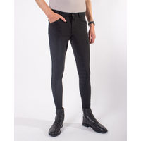 Produktbild von QHP Reithose Fillip Halbbesatz für Herren in Schwarz aus Polyester