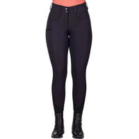 Produktbild von QHP Reithose Full Grip für Damen Winter Weiß Schwarz Polyamid Größe 38