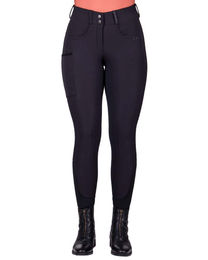 Produktbild von QHP Reithose für Damen mit Vollbesatz in Schwarz Wintermodell Größe 38