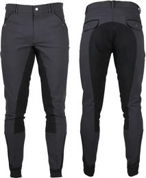 Produktbild von QHP Reithose Jack aus Baumwolle mit Sitzfläche aus Lederimitat Unisex Größe 44