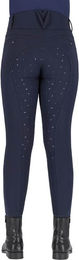 QHP Reithose Lymee Softshell Damen Vollbesatz Blau wasserabweisend – Bild 1 von 8
