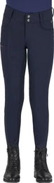 QHP Reithose Lymee Softshell für Kinder mit Full Grip und wasserabweisender Funktion in Blau – Bild 1 von 9