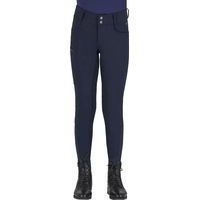 Produktbild von QHP Reithose Lymee Softshell für Kinder mit Vollbesatz wasserabweisend Blau