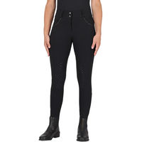 Produktbild von QHP Reithose Oakleigh Damen mit Mid Grip Kniebesatz Schwarz