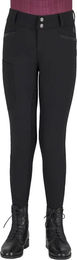 QHP Reithose Zahra Junior Mädchen Winter Reithose mit Full Grip in Schwarz – Bild 1 von 7