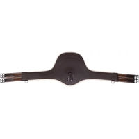 Produktbild von QHP Reitlatzgurt aus Leder mit abnehmbarem Fell in Braun 125 cm