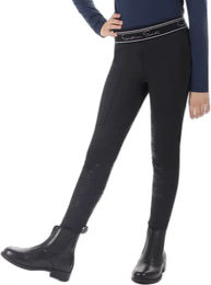 QHP Reitleggings Eden Junior Full Grip für Kinder Schwarz Größe 116 – Bild 1 von 7