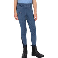 Produktbild von QHP Reitleggings Rosalynn Junior Kids Baumwolle Blau Größe 152