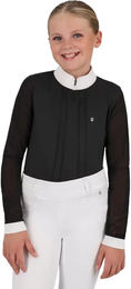 QHP Reitshirt Sennah Junior Poloshirt für Mädchen Schwarz aus Polyester – Bild 1 von 6