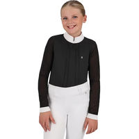 Produktbild von QHP Reitshirt Sennah Junior Poloshirt für Mädchen Schwarz aus Polyester