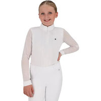 Produktbild von QHP Reitshirt Sennah Junior Winter Polo für Mädchen Weiß Größe 128