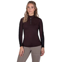 Produktbild von QHP Reitshirt Thermo-T-Shirt langarm für Damen aus Polyester in Braun oder Schwarz