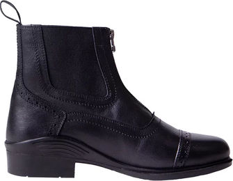 QHP Reitstiefel Calgary Jodhpur aus Leder mit Thermo-Kunstfellfutter Schwarz Größe 41 – Bild 1 von 3
