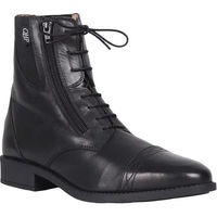 Produktbild von QHP Reitstiefel Ezra aus Leder mit Schnürsenkeln und Reißverschluss Schwarz Größe 39
