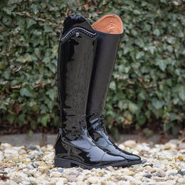 QHP Reitstiefel Lamira Lackleder für Kinder in Schwarz Größe 38 – Bild 1 von 6