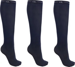 Produktbild von QHP Reitstrümpfe aus Baumwolle Blau Unisex Größe 35/38 3er Pack