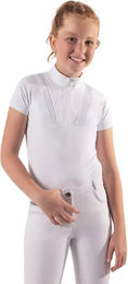 QHP Riva Junior Turniershirt für Mädchen in Weiß aus Nylon – Bild 1 von 2