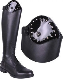 Produktbild von QHP Romy Crystal Austauschbare Tops für Reitstiefel aus Leder Schwarz Unisex Größe 38-42