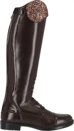 QHP Romy Junior Leder Reitstiefel für Kinder in Braun – Bild 1 von 8