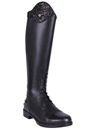 QHP Romy Junior Leder Reitstiefel für Kinder in Schwarz – Bild 1 von 4
