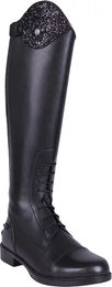 QHP Romy Junior Leder Reitstiefel für Kinder in Schwarz Größe 37 – Bild 1 von 12