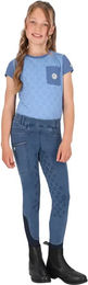 QHP Rosalynn Reitshirt für Kids aus Polyester in Blau – Bild 1 von 7