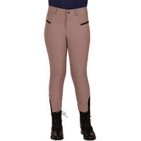 Produktbild von QHP Rylee Reithose für Mädchen Junior Halbbesatz Beige Größe 152