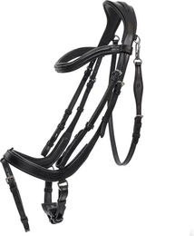 QHP Salerno Trense aus Leder in Schwarz Full – Bild 1 von 2