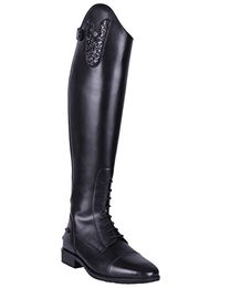 QHP Sasha Reitstiefel aus Leder für Damen in Schwarz Größe 40 breit – Bild 1 von 3