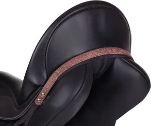 QHP Sattel Jewel Hailyn Sattelschmuck Glitzer für Warmblut in Braun – Bild 1 von 2